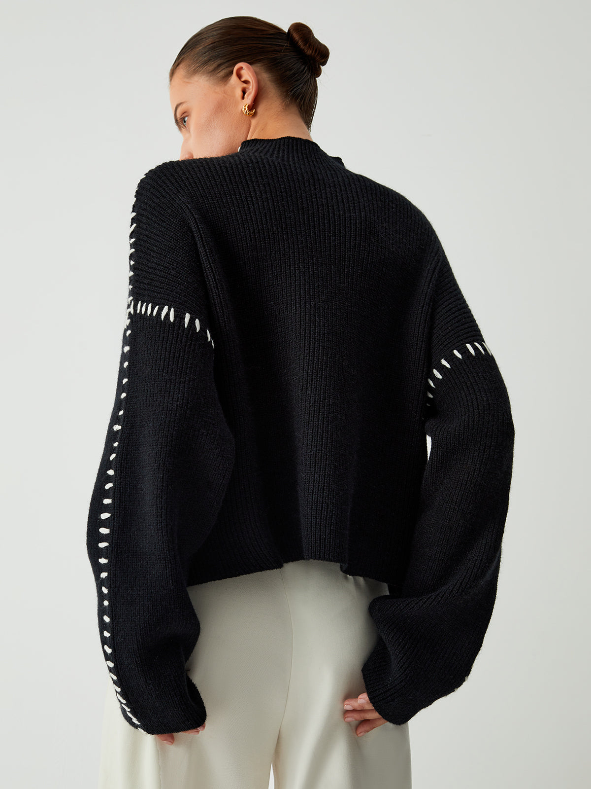 Alma | Turtleneck Sweater With Pique Details