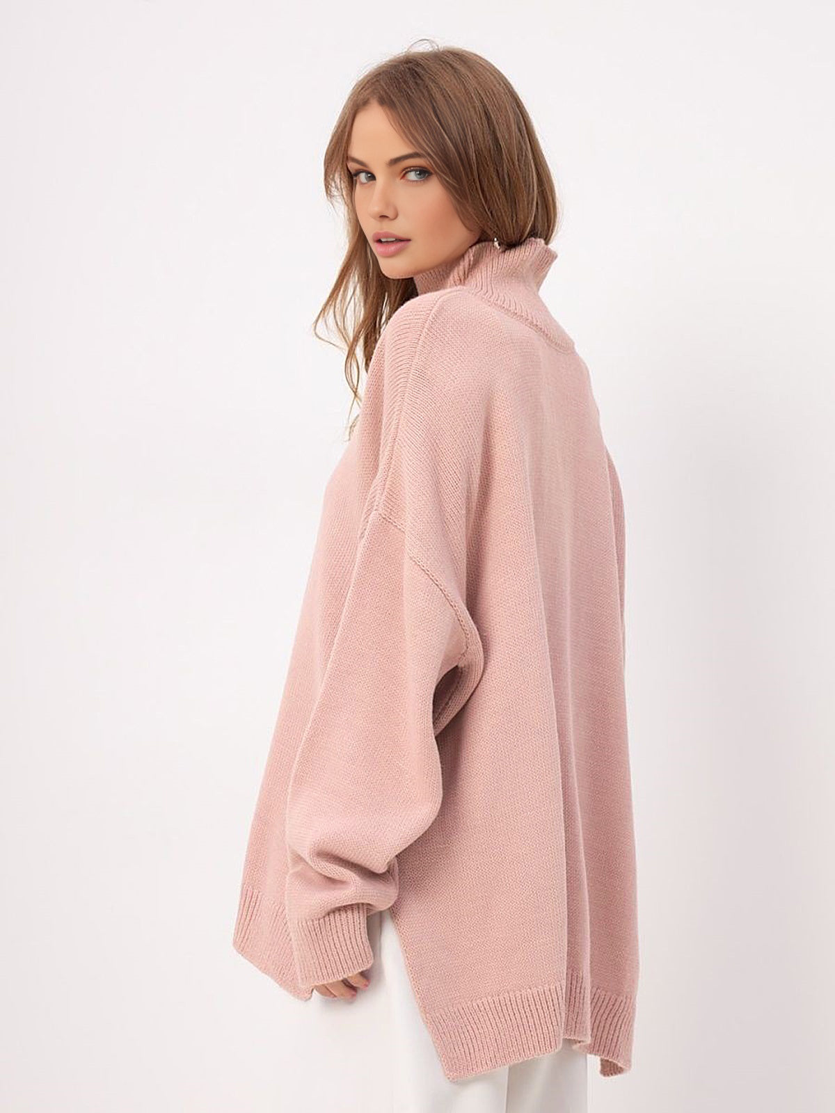 Dina | Turtleneck Sweater With oversized Slit