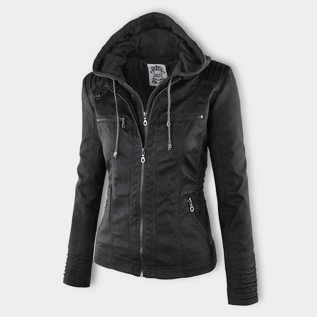 Jean | Classic hooded leather jacket