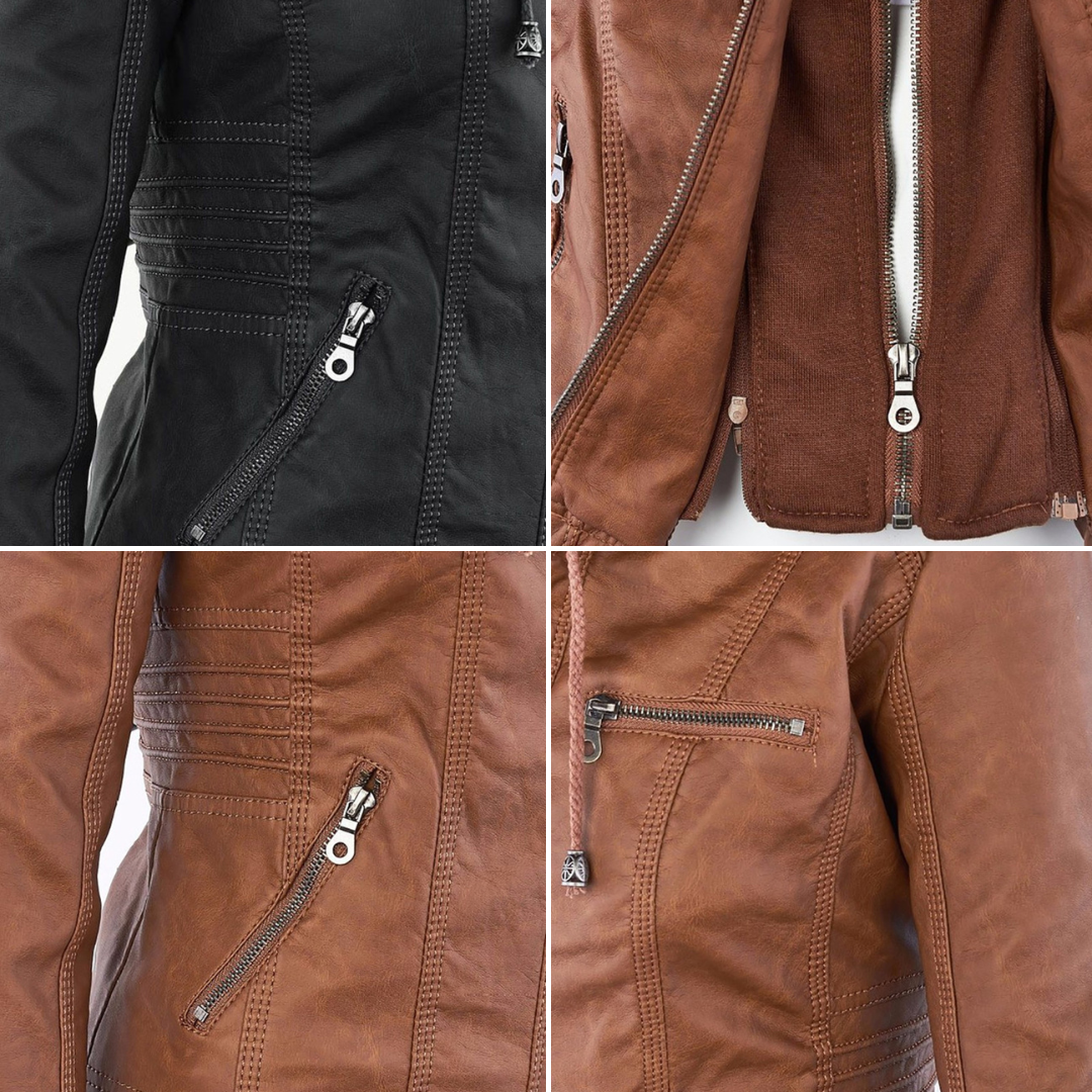 Jean | Classic hooded leather jacket