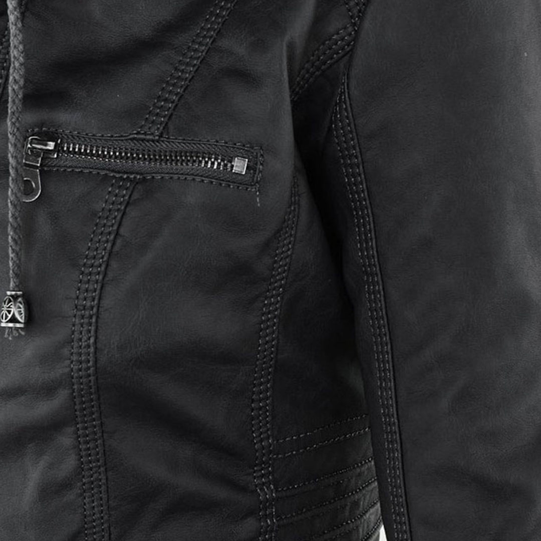 Jean | Classic hooded leather jacket