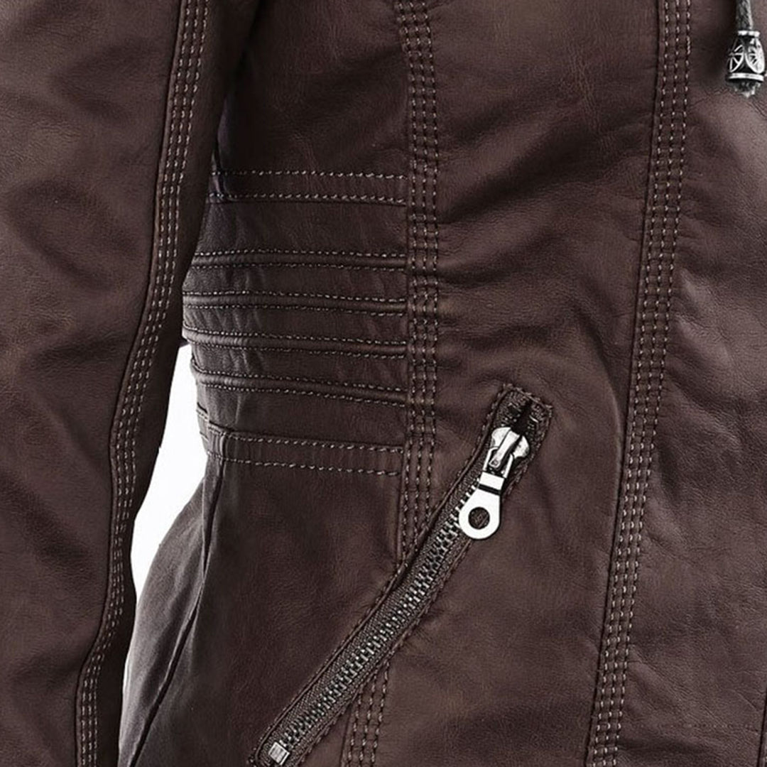 Jean | Classic hooded leather jacket