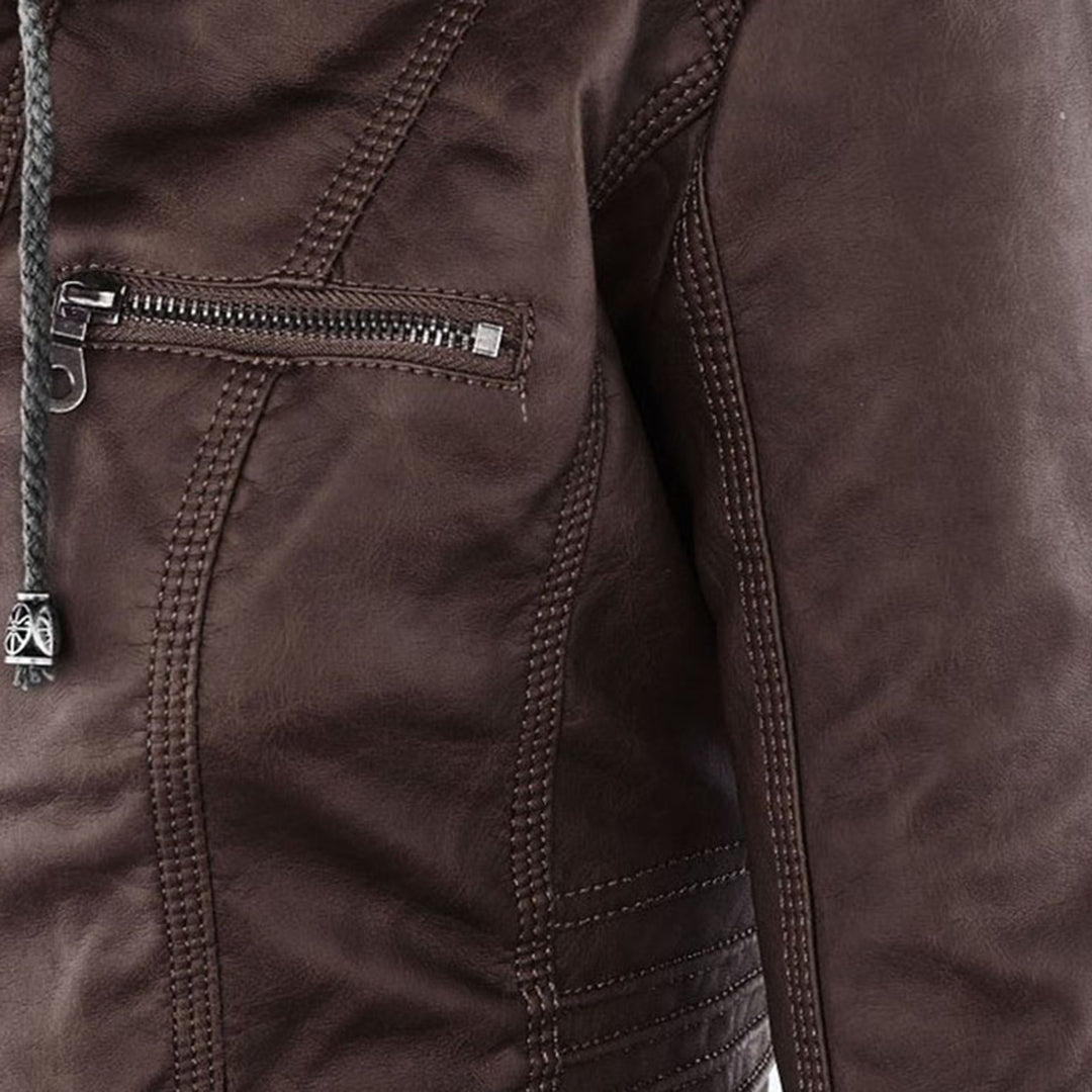 Jean | Classic hooded leather jacket