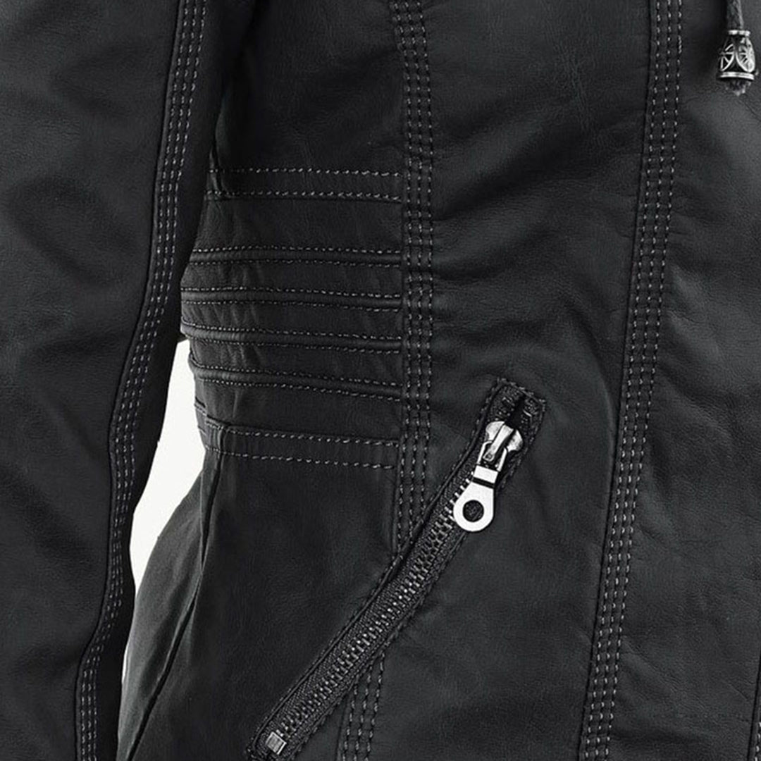 Jean | Classic hooded leather jacket