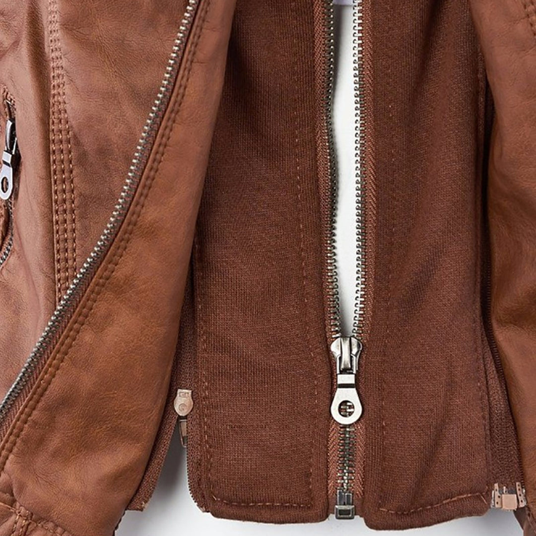 Jean | Classic hooded leather jacket