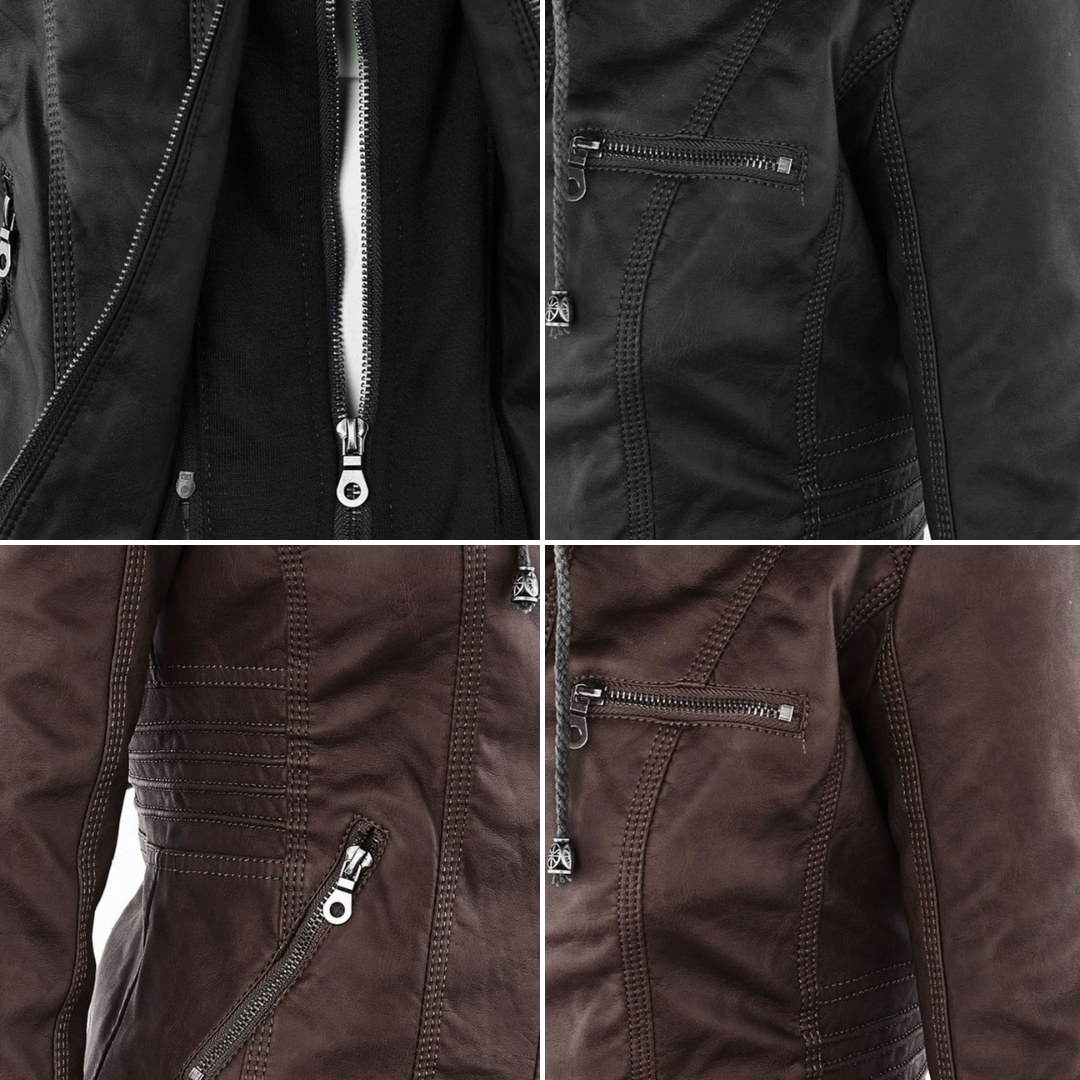 Jean | Classic hooded leather jacket