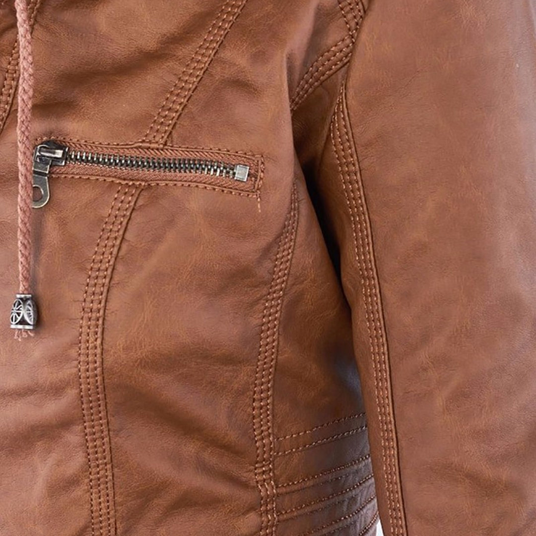 Jean | Classic hooded leather jacket