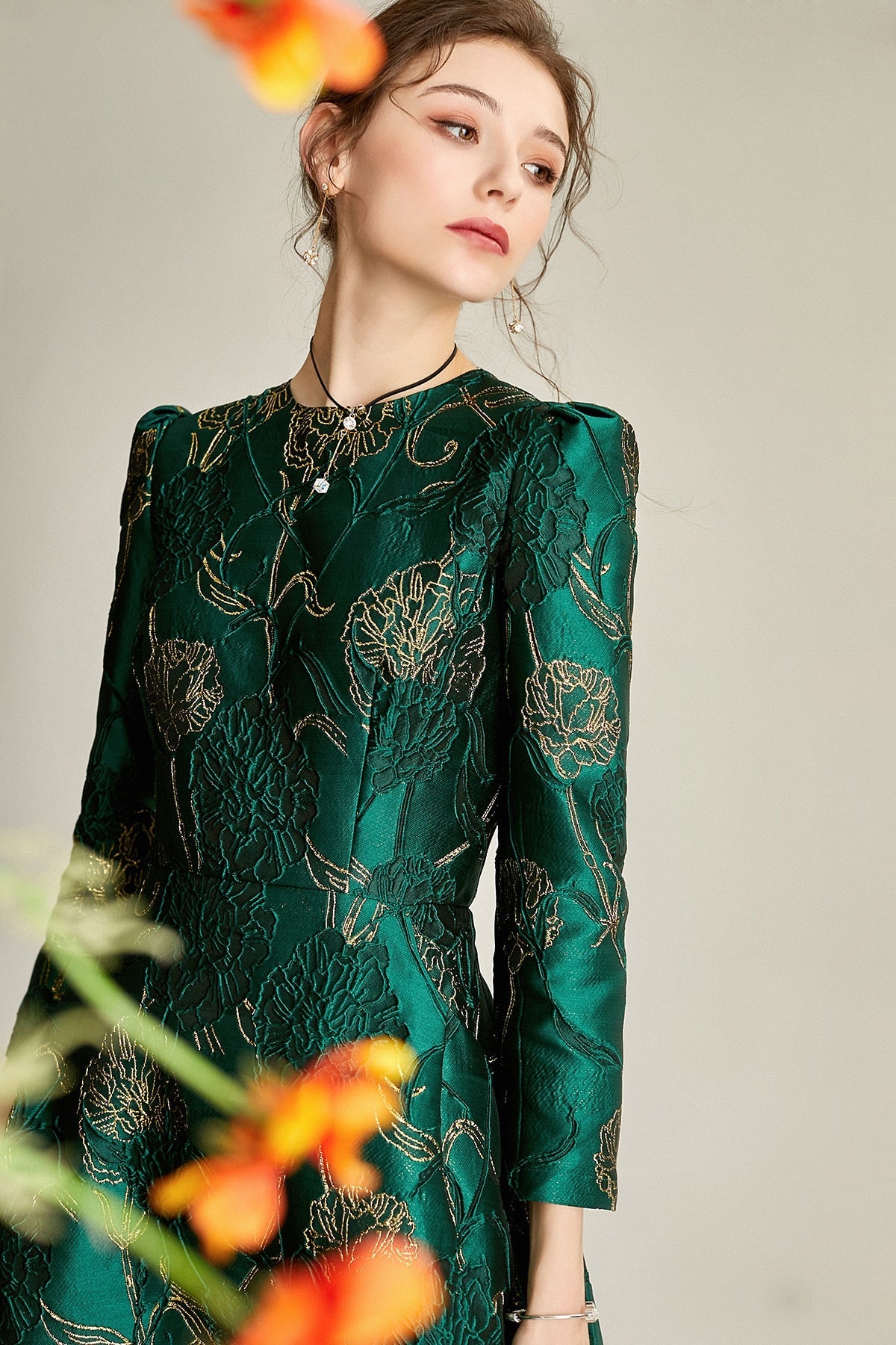 Designer Swan Jacquard Dress Threads & Bond