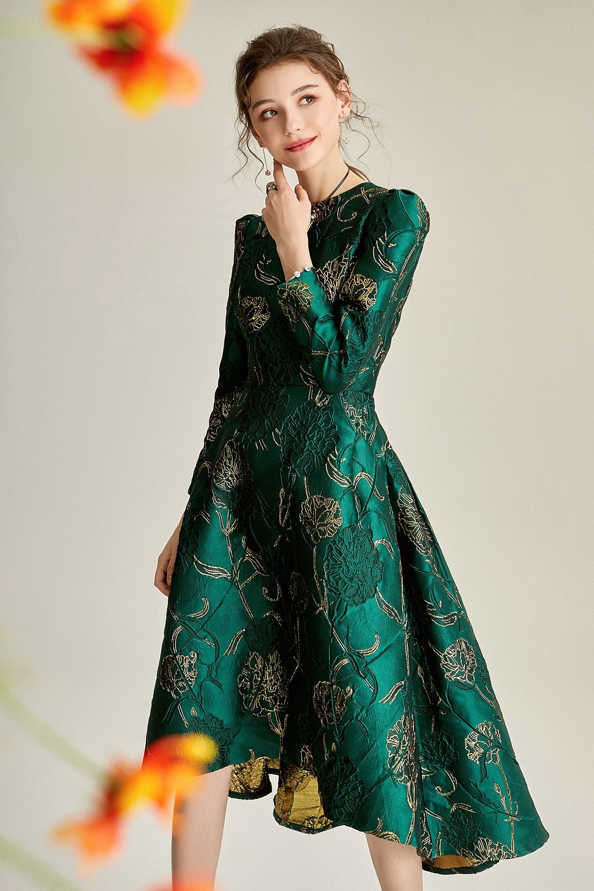 Designer Swan Jacquard Dress Threads & Bond