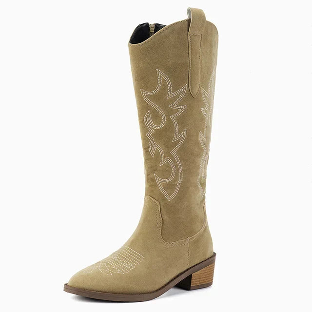 Claire | Retro Embroidered Western Boots