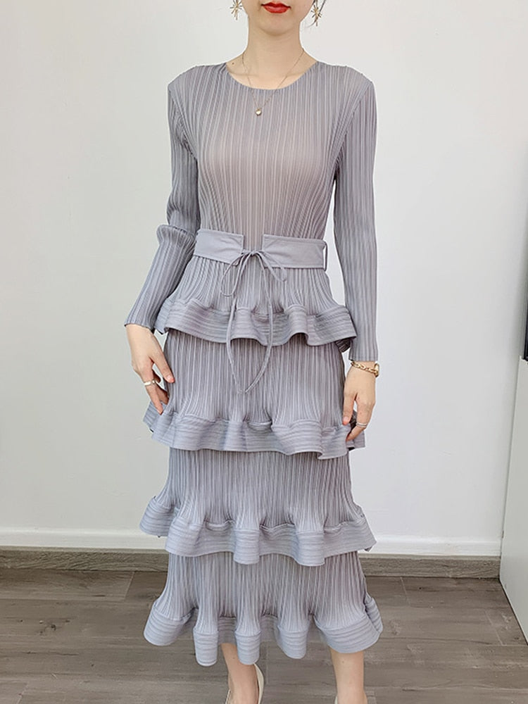 Flounce Pleated Dress Threads & Bond