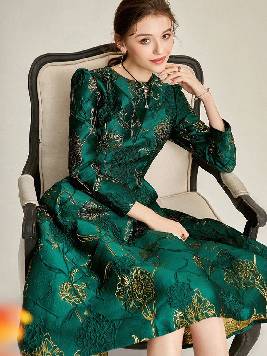 Designer Swan Jacquard Dress Threads & Bond