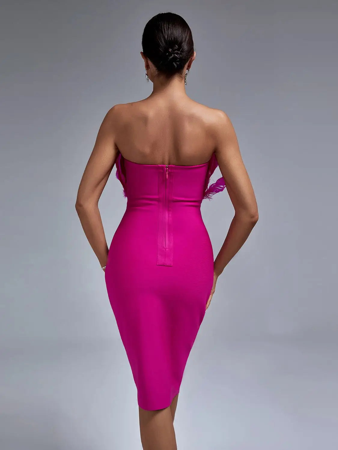 Pink feather Dress Threads & Bond