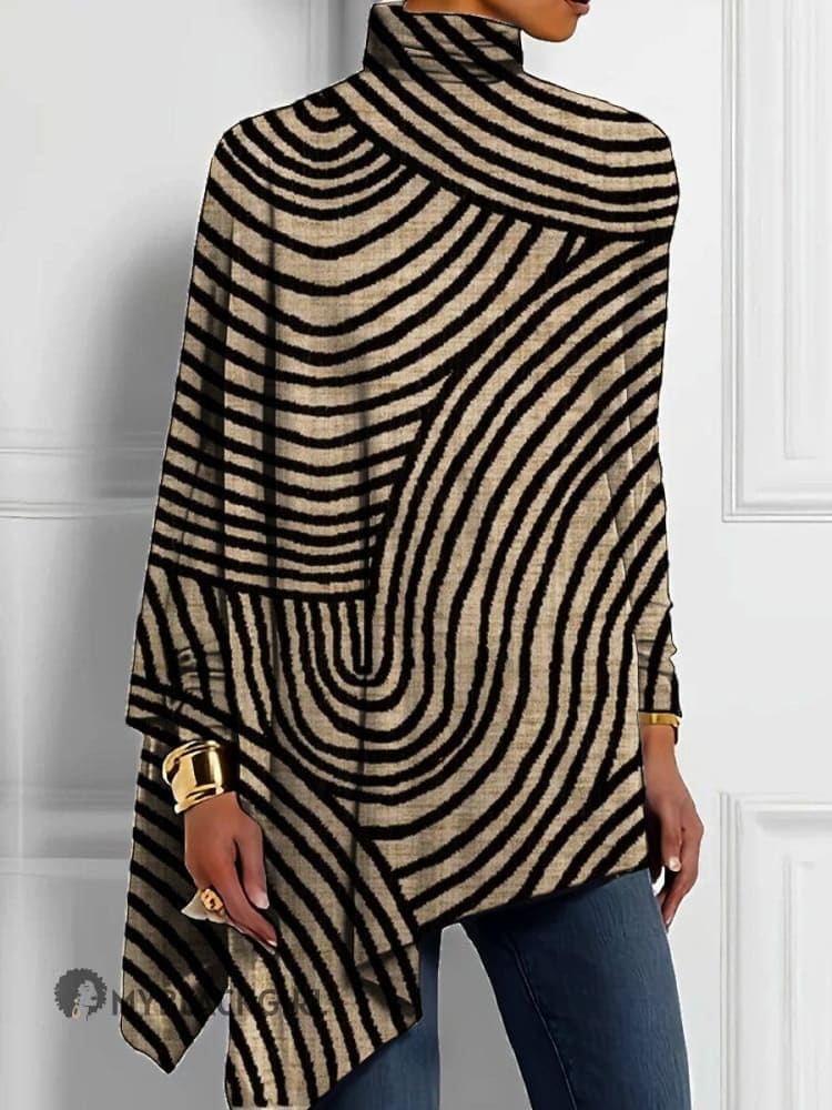 Olivia | Vintage Hand-Drawn Circle Knit Button Top