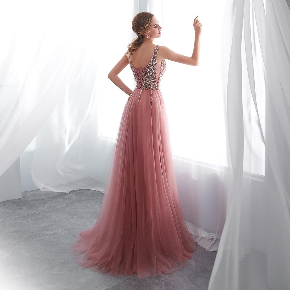 Peach Glamour Beaded Gown Threads & Bond