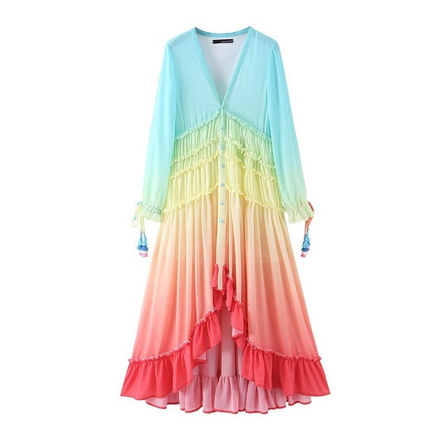 Bohemian Rainbow Colorpop Dress Threads & Bond