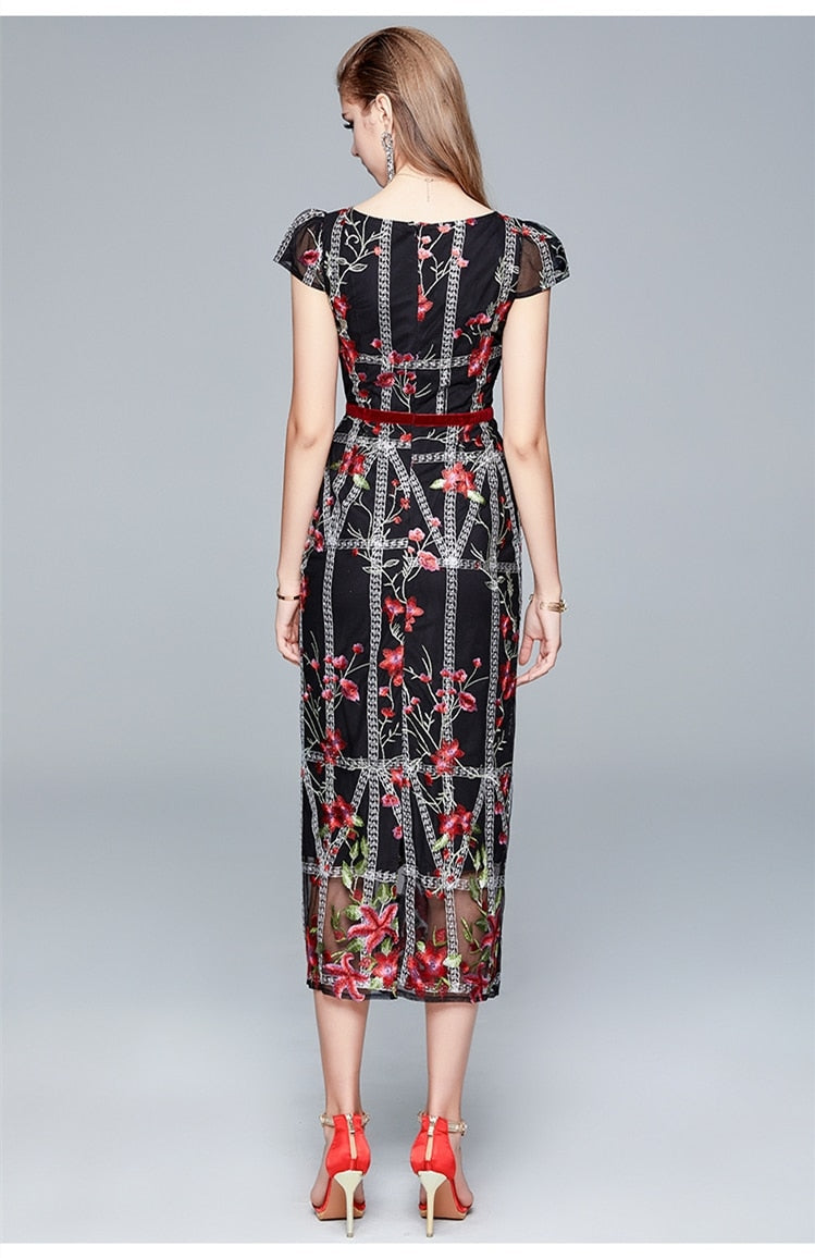 Luxury Embroidery Pencil Dress Threads & Bond