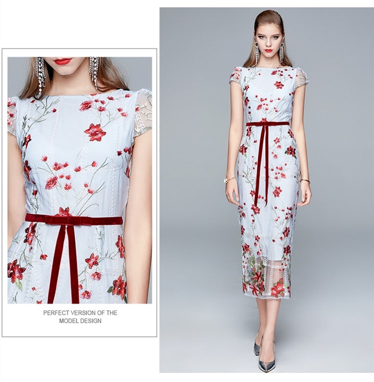 Luxury Embroidery Pencil Dress Threads & Bond