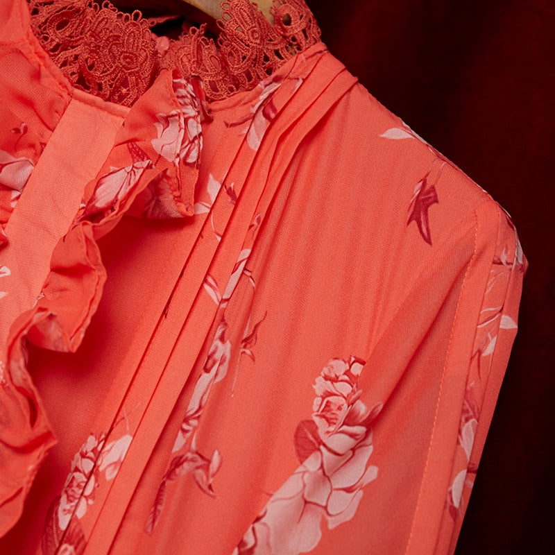 Retro Floral Long Dress Threads & Bond