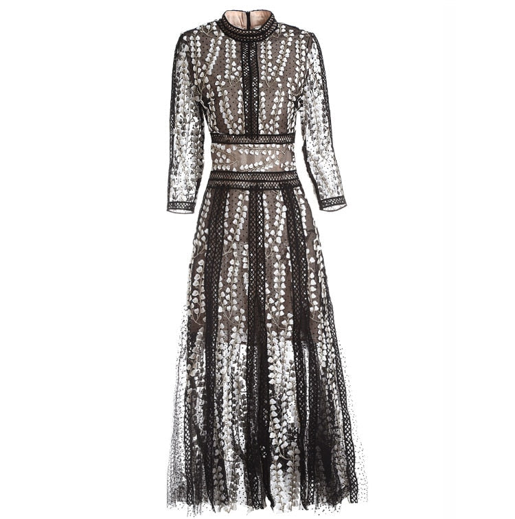 Victoria Flower Embroidery Dress Threads & Bond