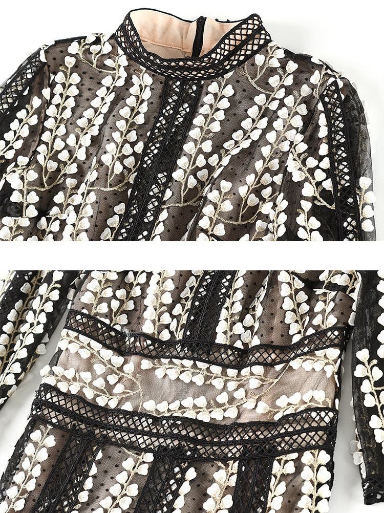 Victoria Flower Embroidery Dress Threads & Bond
