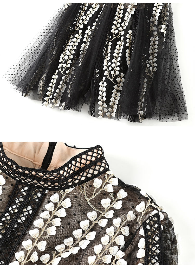Victoria Flower Embroidery Dress Threads & Bond