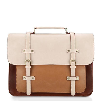 Chic Dual-Tone Satchel Backpack