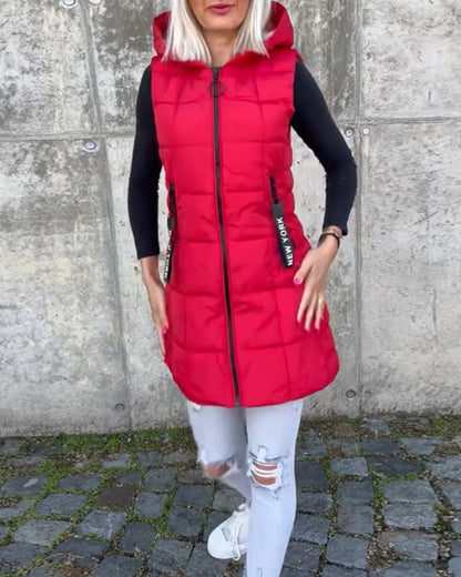 Mandy | Sleeveless Padded Jacket with Zippered Hood