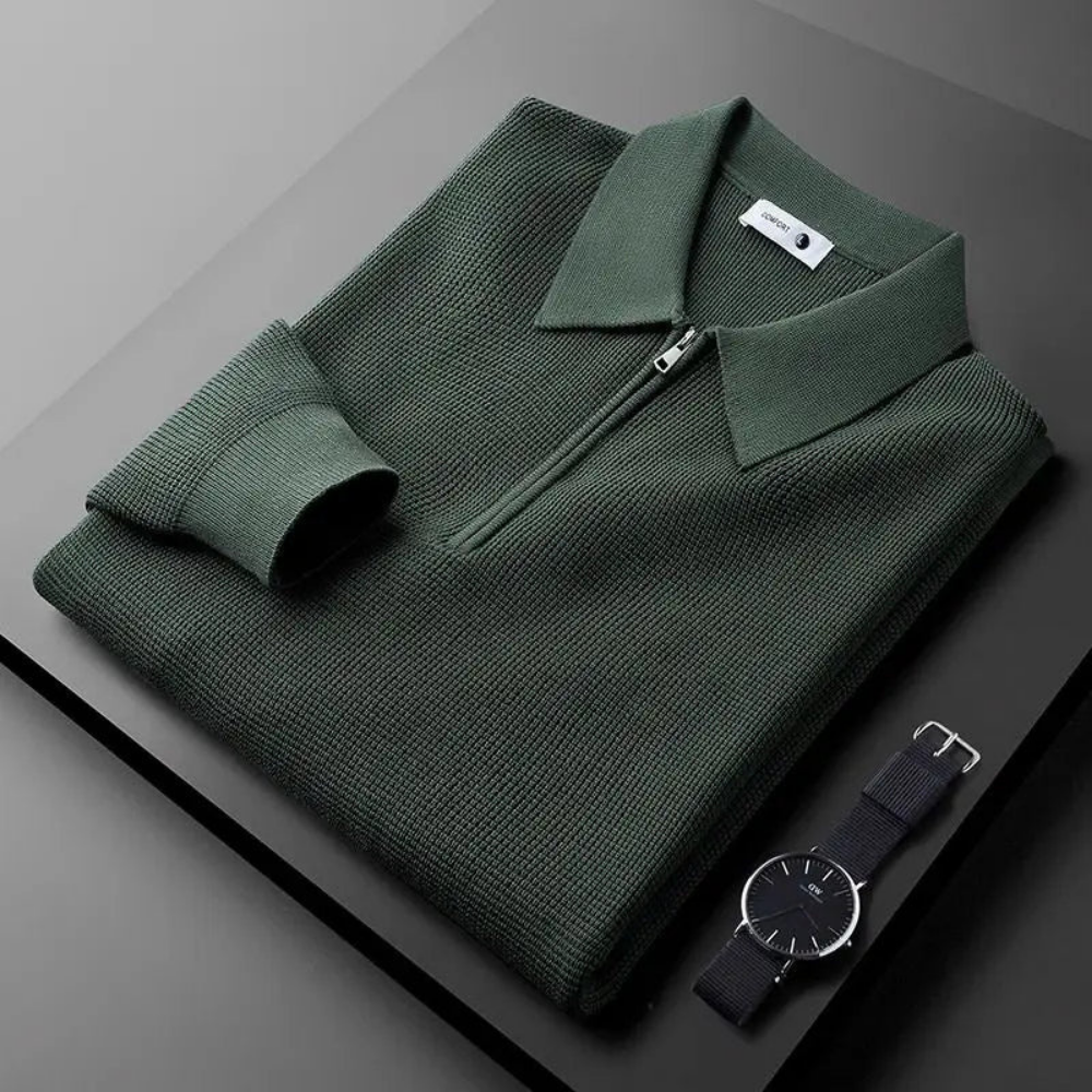 Richard | Knit half zip Polo Shirt