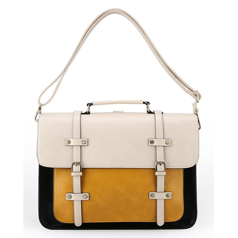 Chic Dual-Tone Satchel Backpack