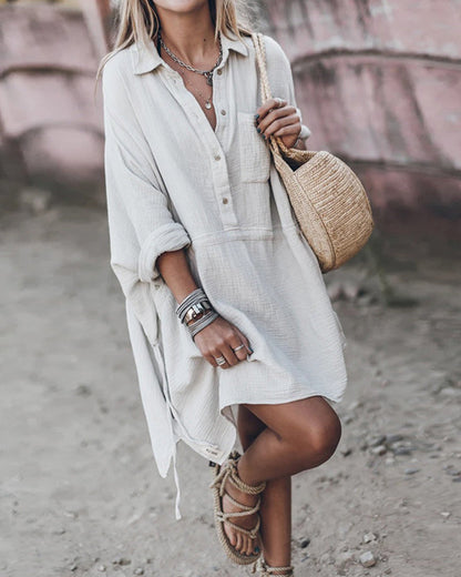 DALIA - CHIC SHIRT DRESS IN COTTON BLEND