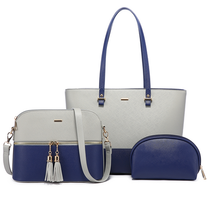 3-Piece Elegant Leather Bag Set - Grace’s Versatile Trio