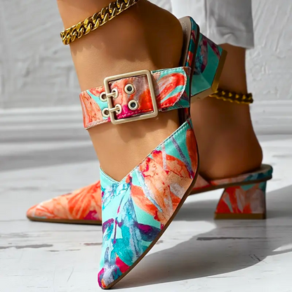 Lynn | Floral Coloured Heel