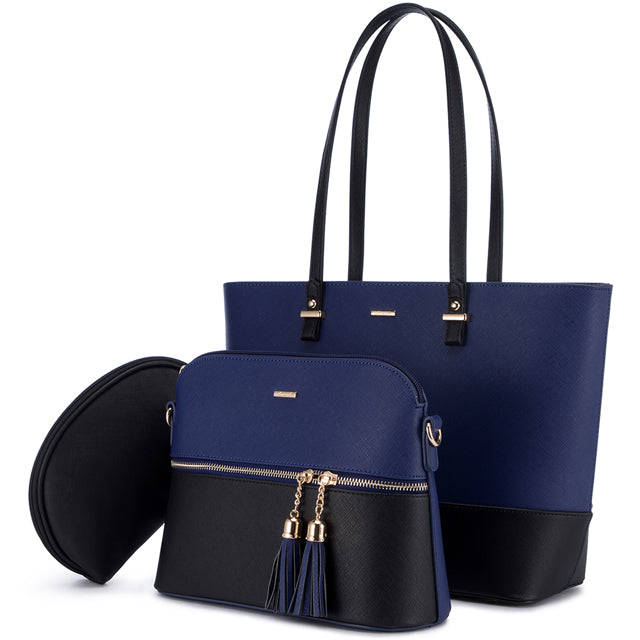 3-Piece Elegant Leather Bag Set - Grace’s Versatile Trio