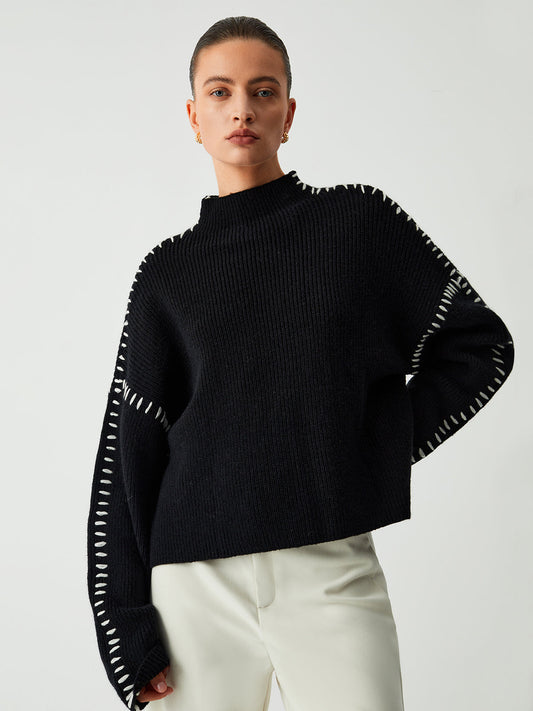 Alma | Turtleneck Sweater With Pique Details