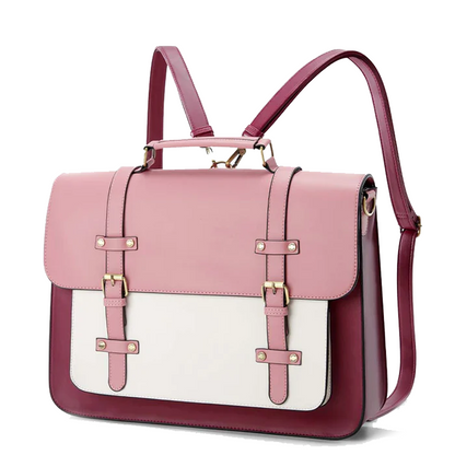 Chic Dual-Tone Satchel Backpack