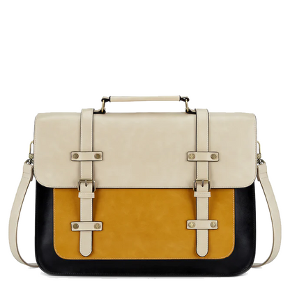 Chic Dual-Tone Satchel Backpack