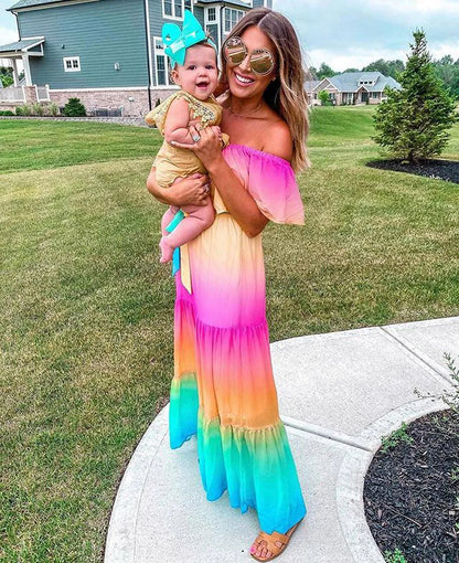 Ombre Ruffles Maxi Dress Threads & Bond