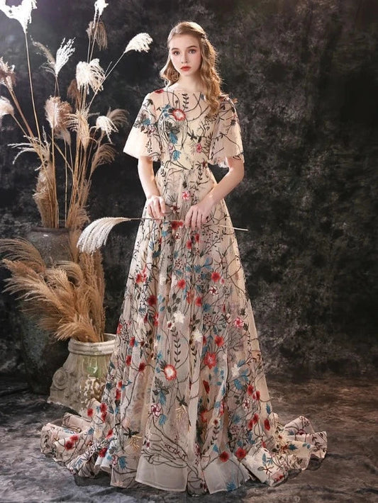 Myra Floral Embroidered Gown Threads & Bond