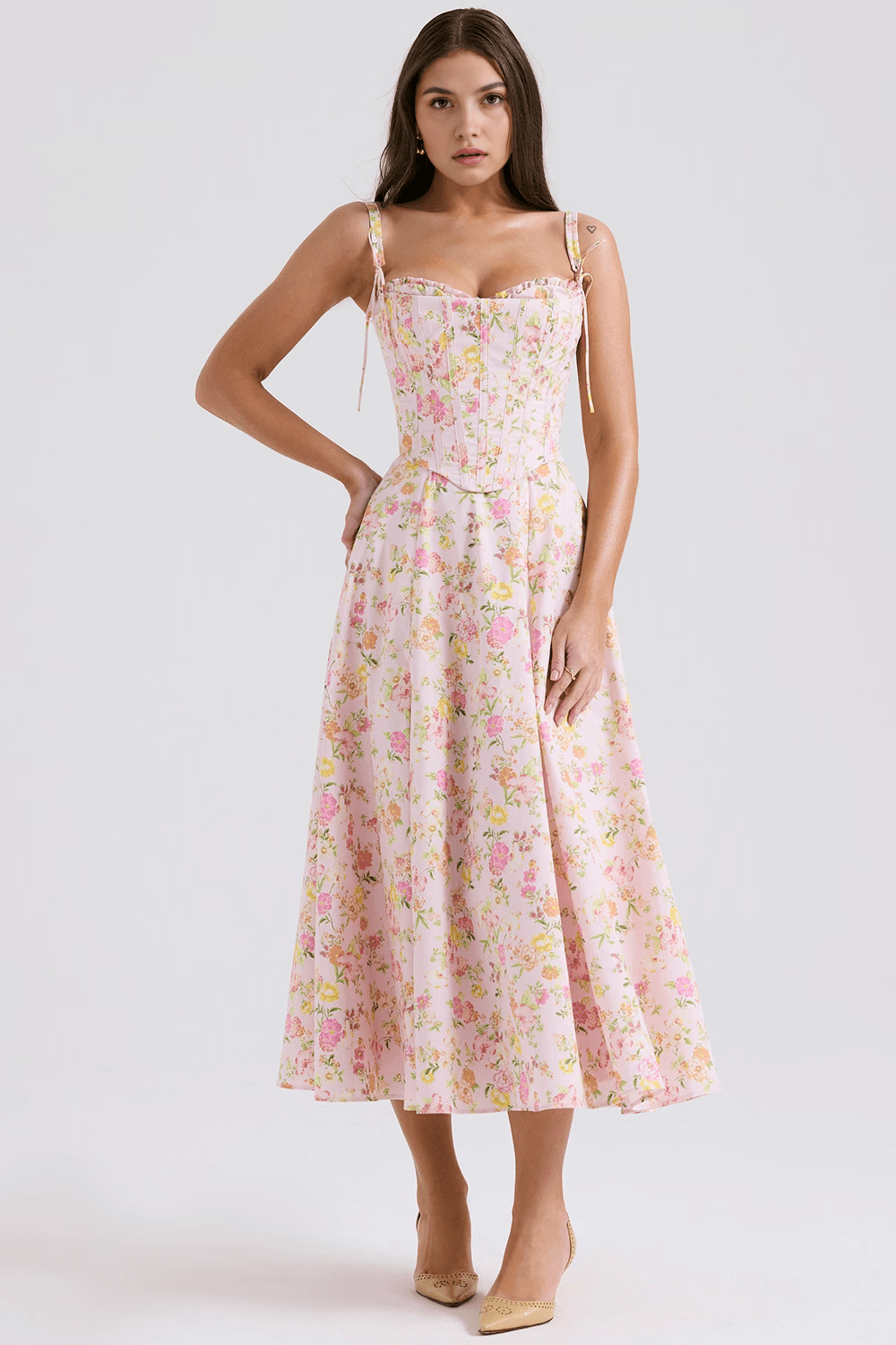 Louise Midi Dress + Removable Corset