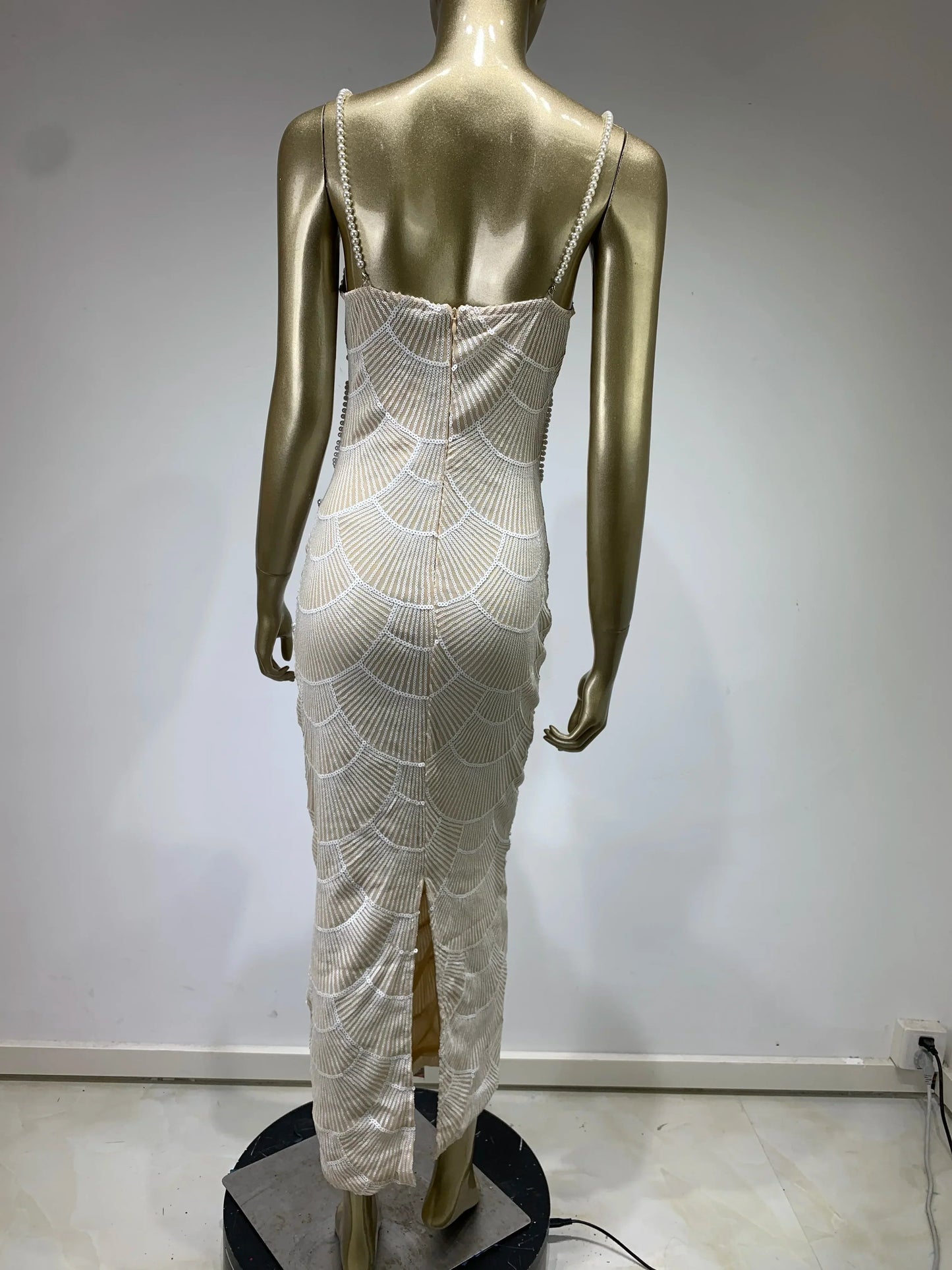 White Pearl Cut Out Dress Threads & Bond