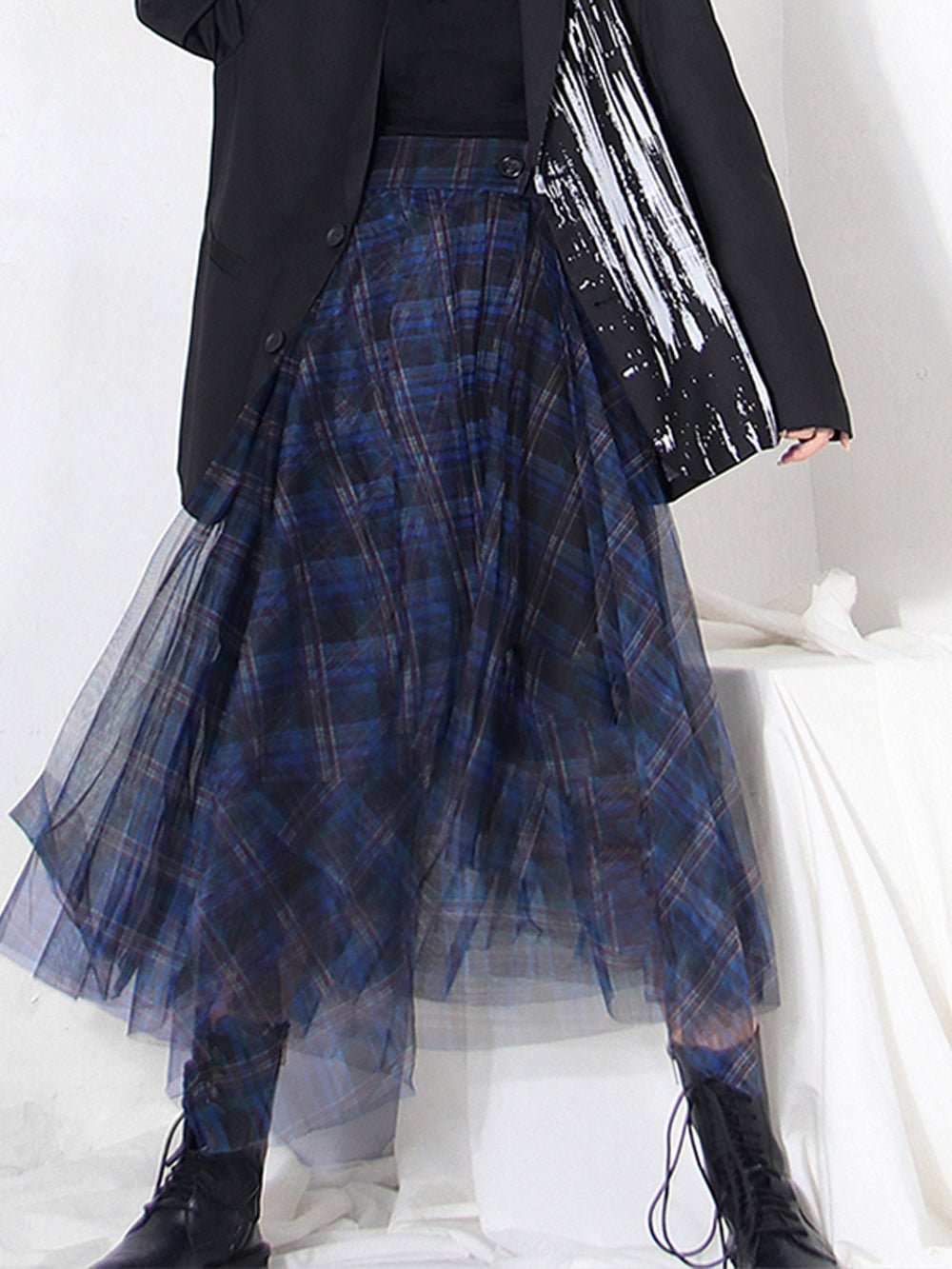 Alaiya Plaid Skirt