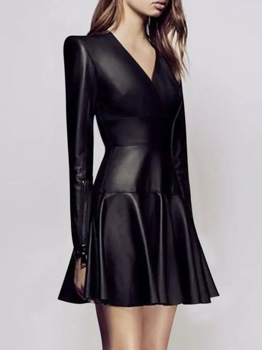 Alexis Faux Leather Mini Dress Threads & Bond