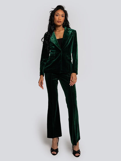 Alicia Velvet Tailored Blazer & Flare Pants Set Threads & Bond