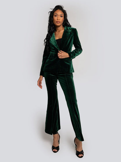 Alicia Velvet Tailored Blazer & Flare Pants Set Threads & Bond