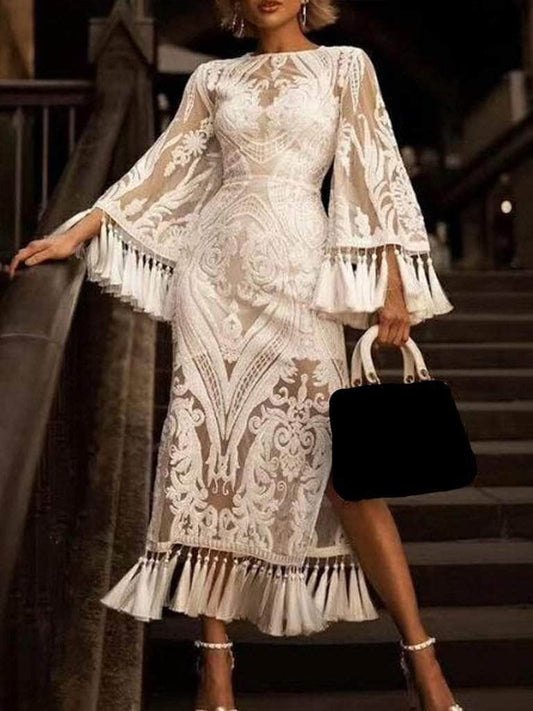 Alsatia Lace Fringe Dress