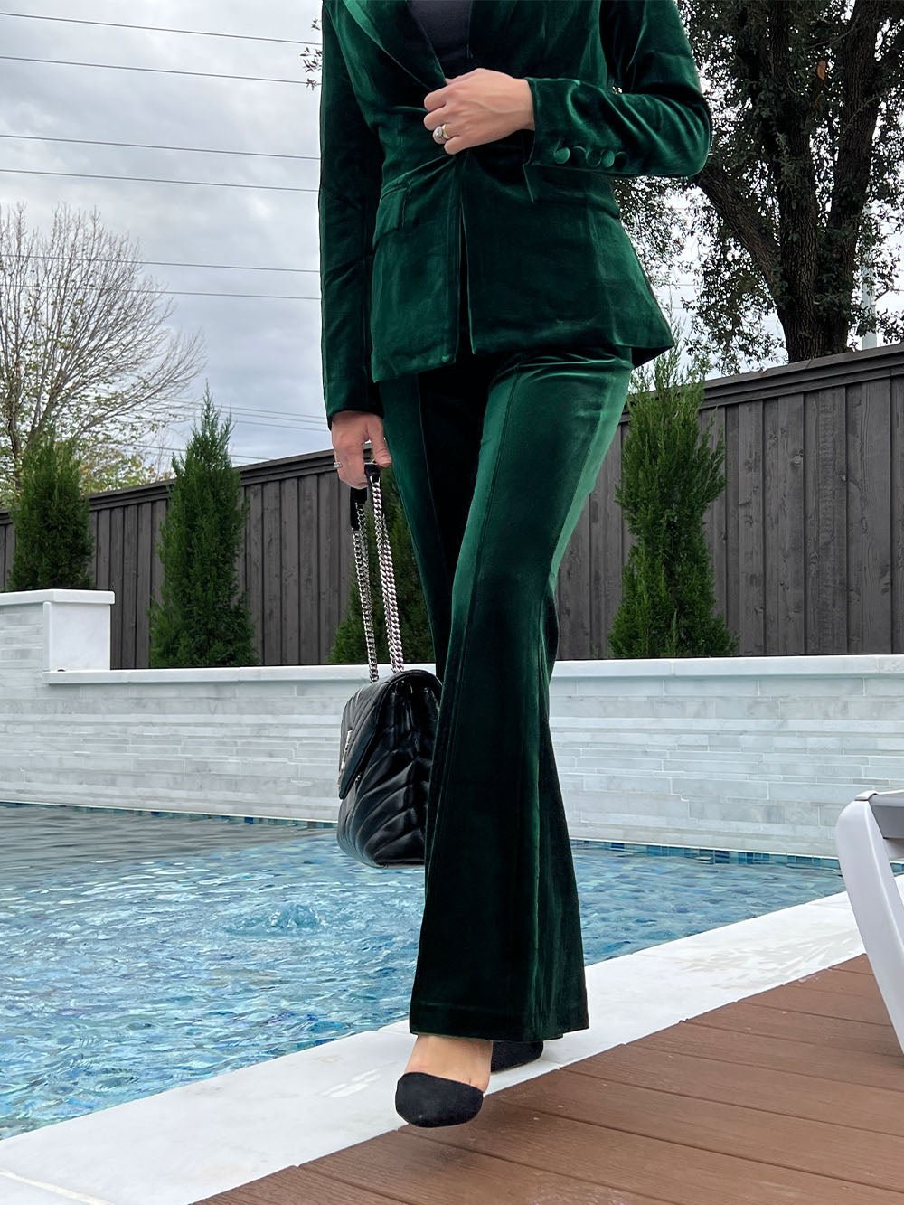 Angela Blazer & Pants Set In Green