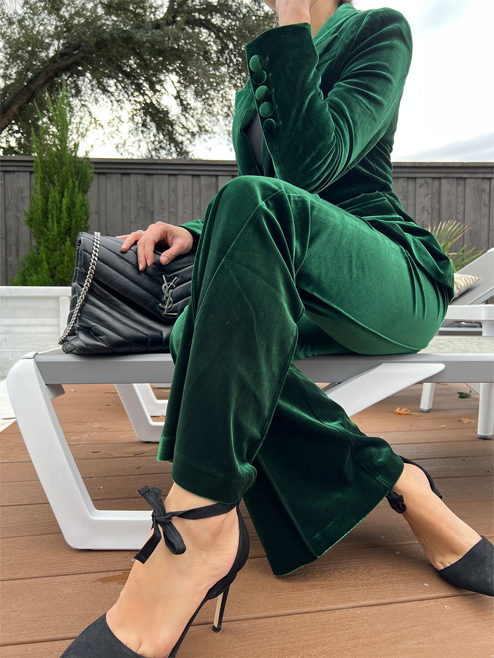 Angela Blazer & Pants Set In Green