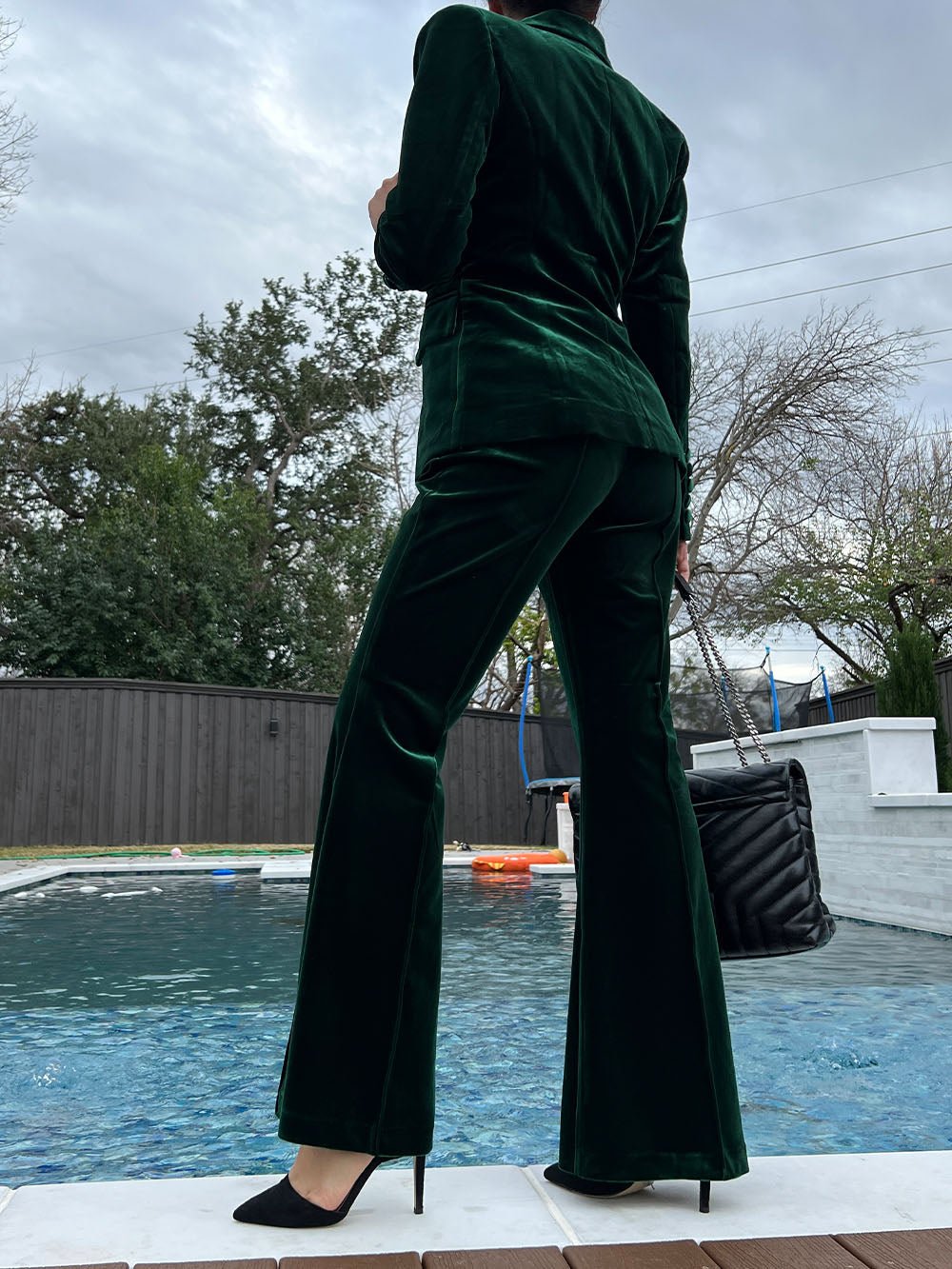 Angela Blazer & Pants Set In Green