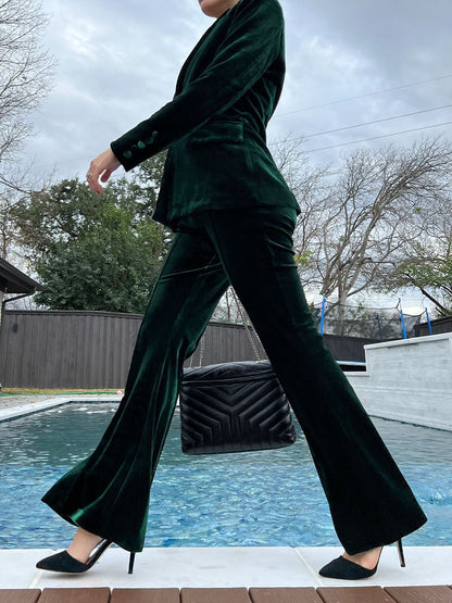 Angela Blazer & Pants Set In Green